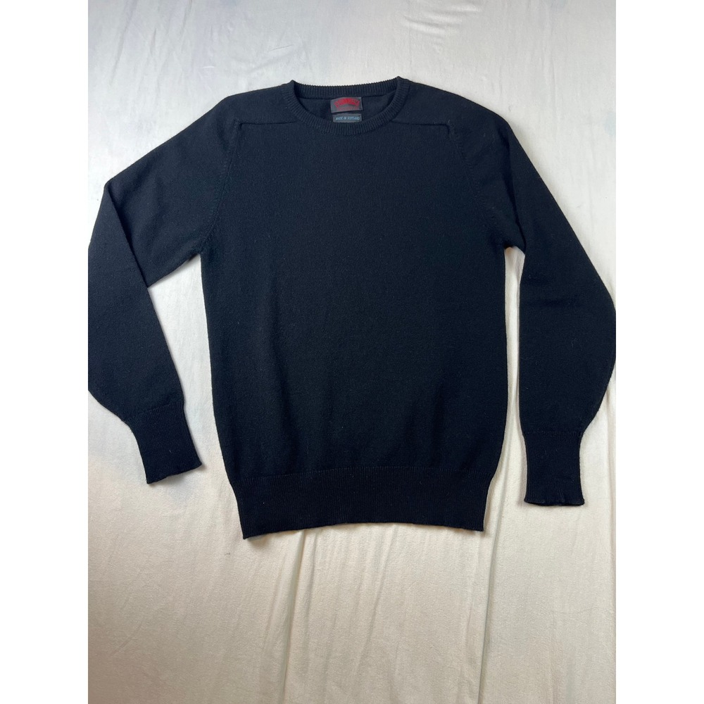 NWOT O'Connells Mens Lambswool Crewneck Sweater Black Made in Scotland Size 36